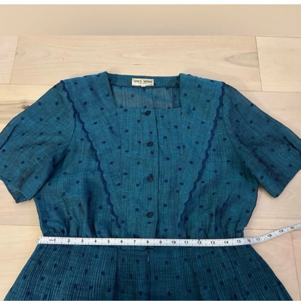HTF Vintage SOEN MODE Japanese Day Dress Size 11 Tea Party Western Prairie - Picture 5 of 13